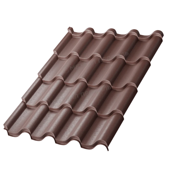 Металлочерепица Металл-Профиль Монтерроса-X 0,5 VikingMP® E RAL 8017 Коричневый шоколад